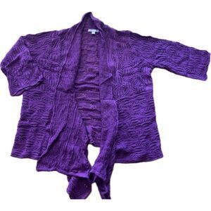 Woman Within Open Faced Purple Cardigan Sweater Women’s Size 18/20